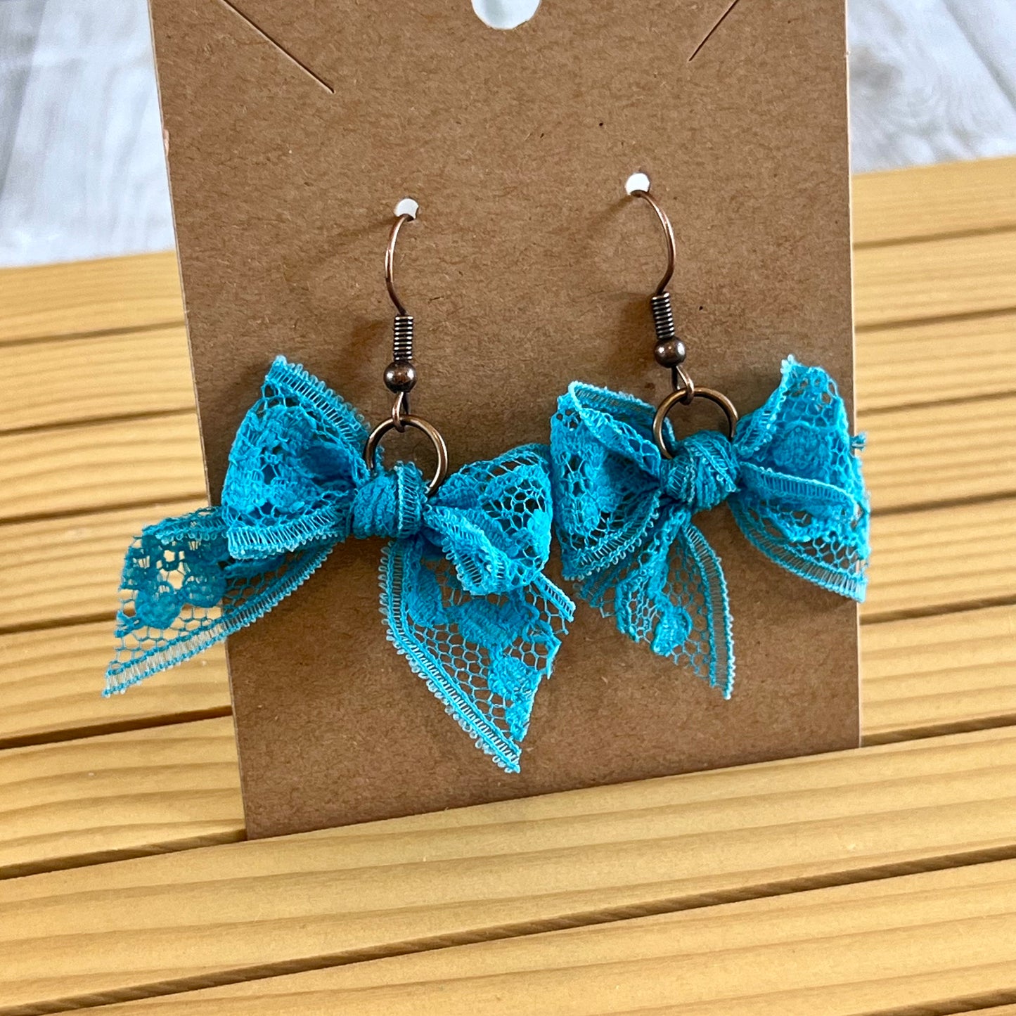 Vintage lace earrings cruise blue bow earrings