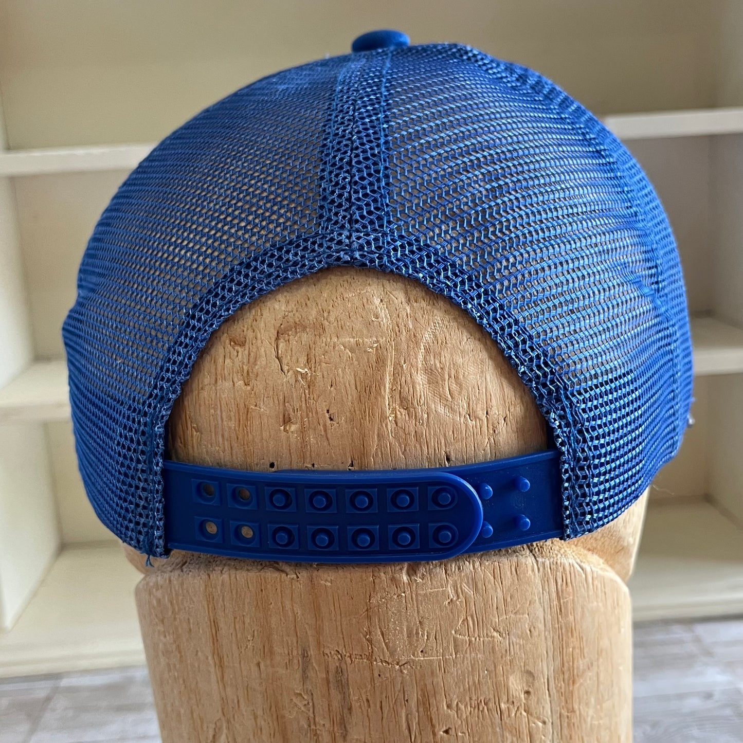 Sequin Union Jack and Bling Peace Signs Blue Trucker Hat