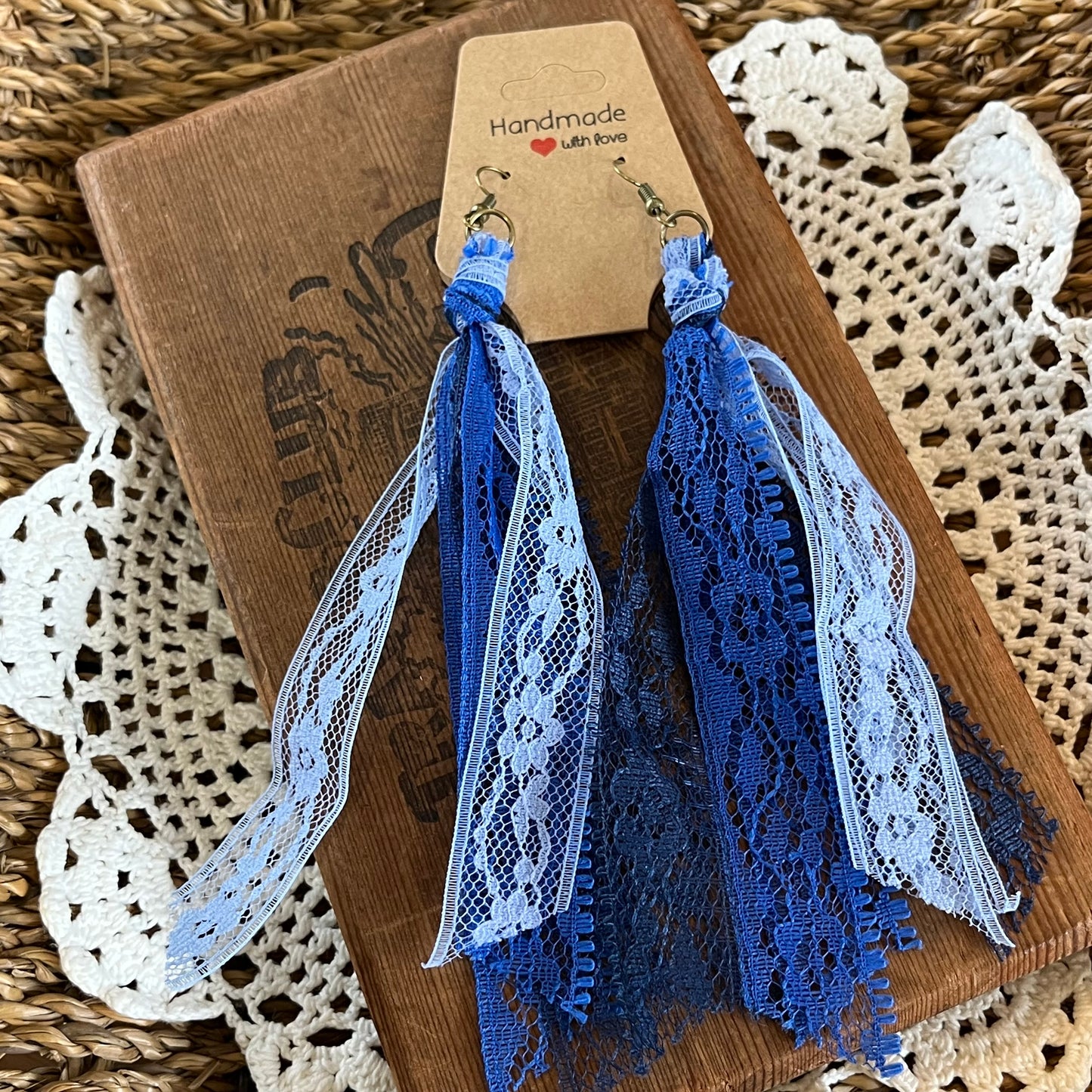 Blues Blend Vintage Lace Earrings