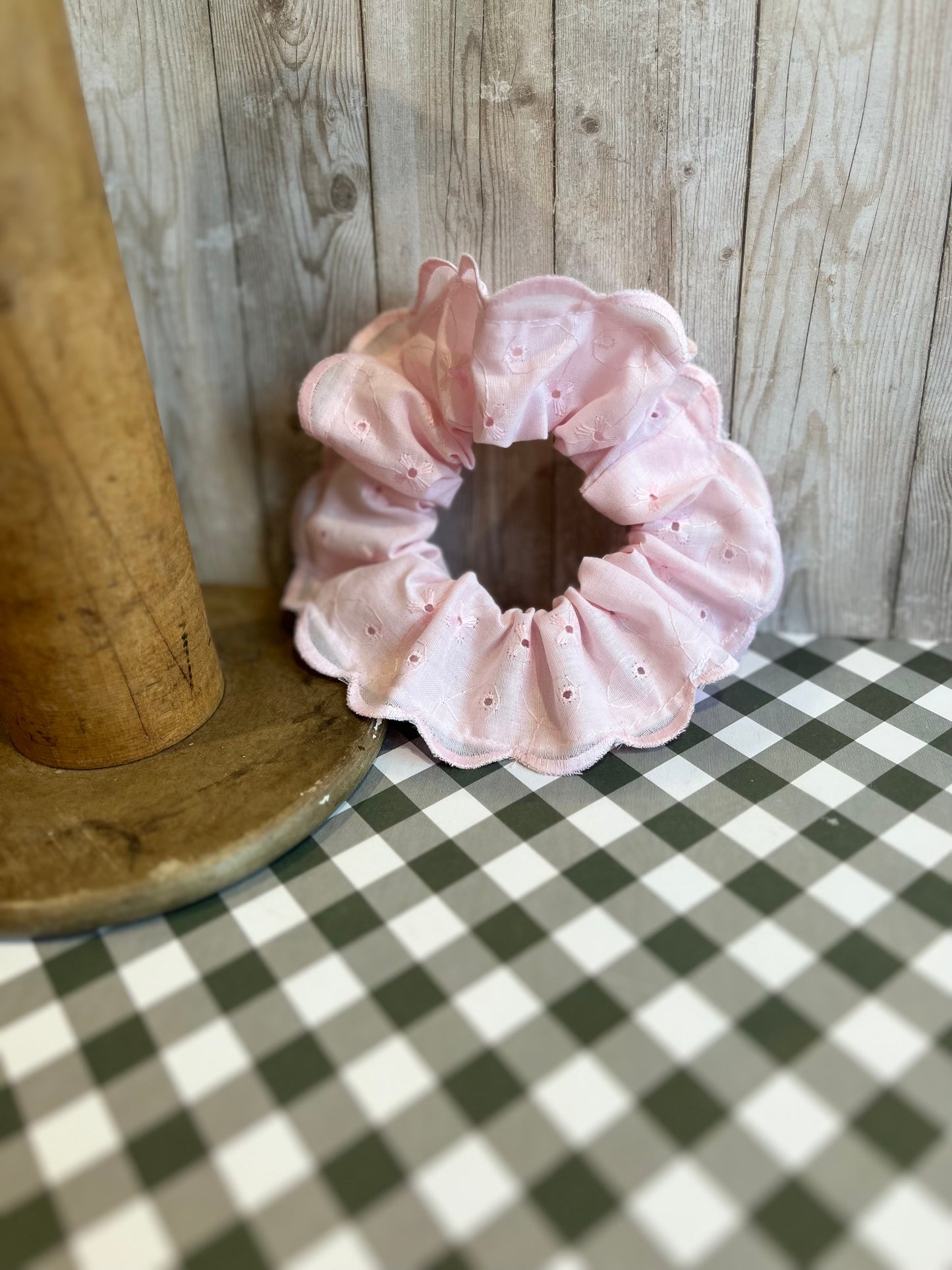 Light Pink Eyelet Scrunchie