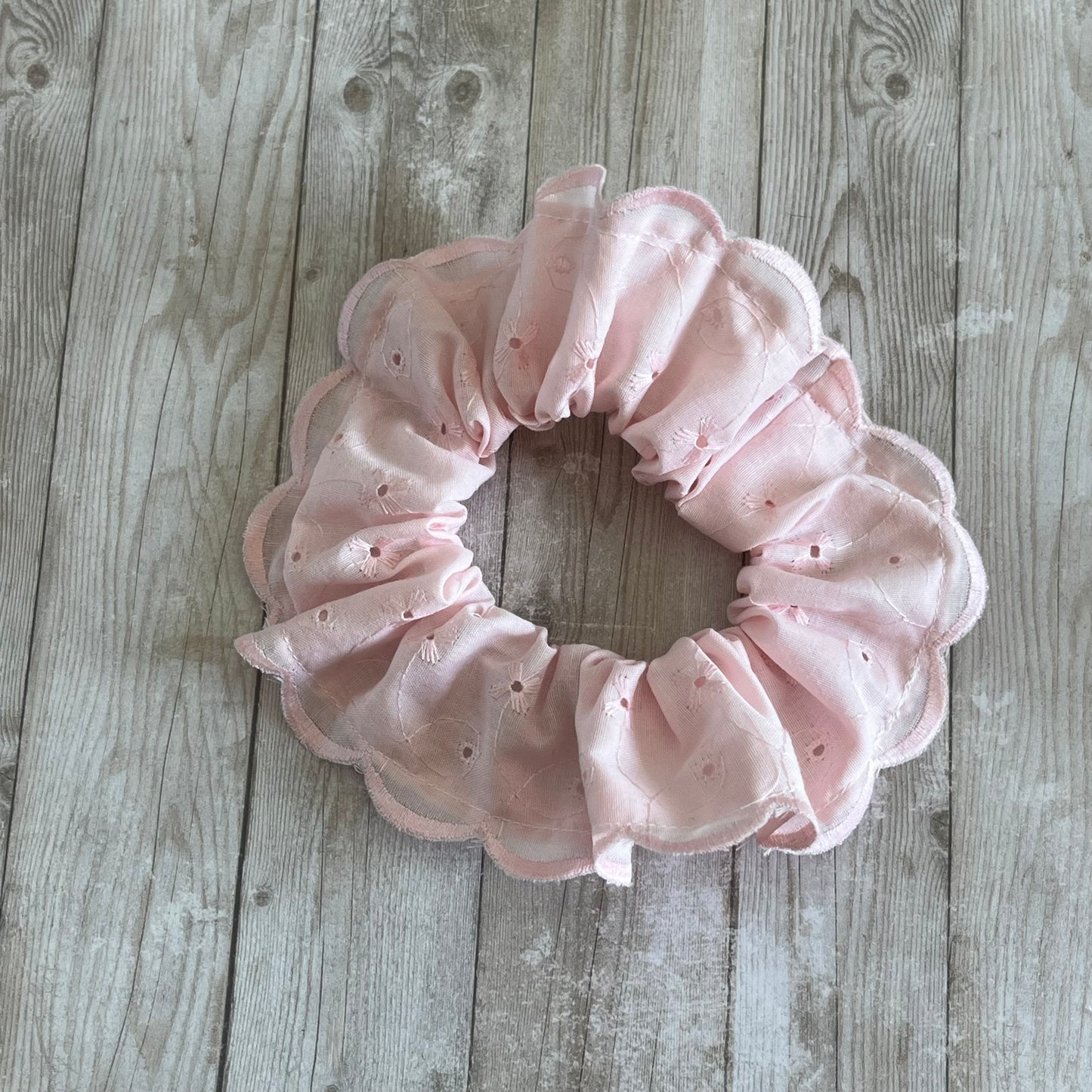 Light Pink Eyelet Scrunchie