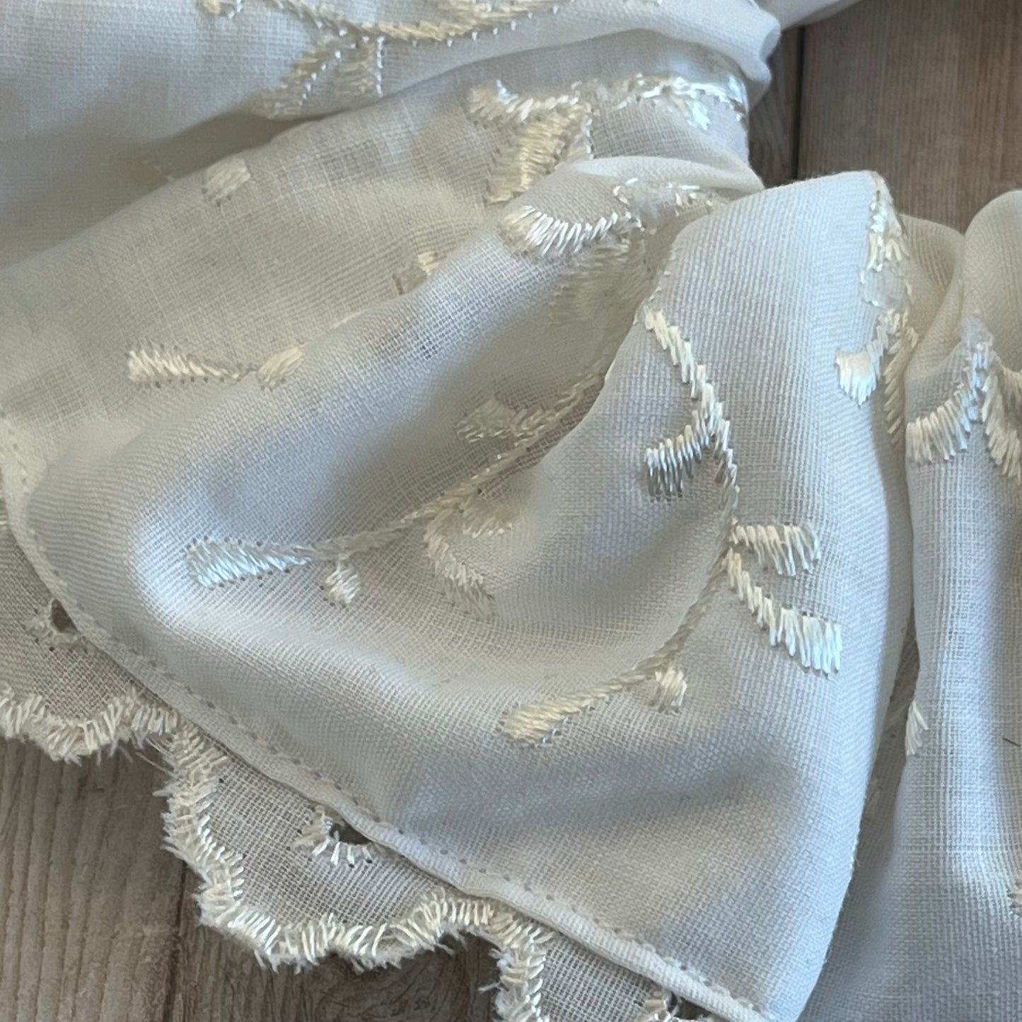 White Eyelet Lace Scrunchie