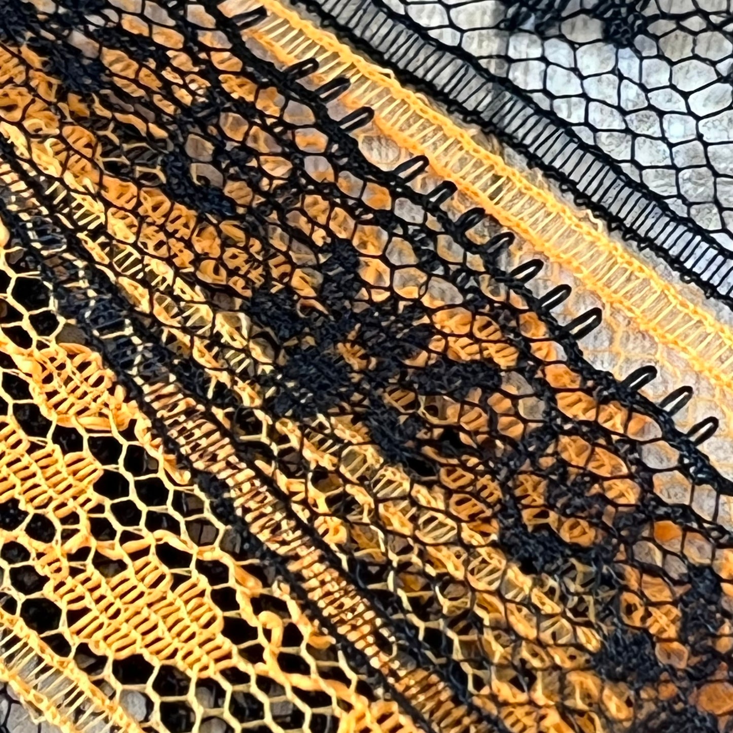 Black and Orange Boho Vintage Lace Earrings