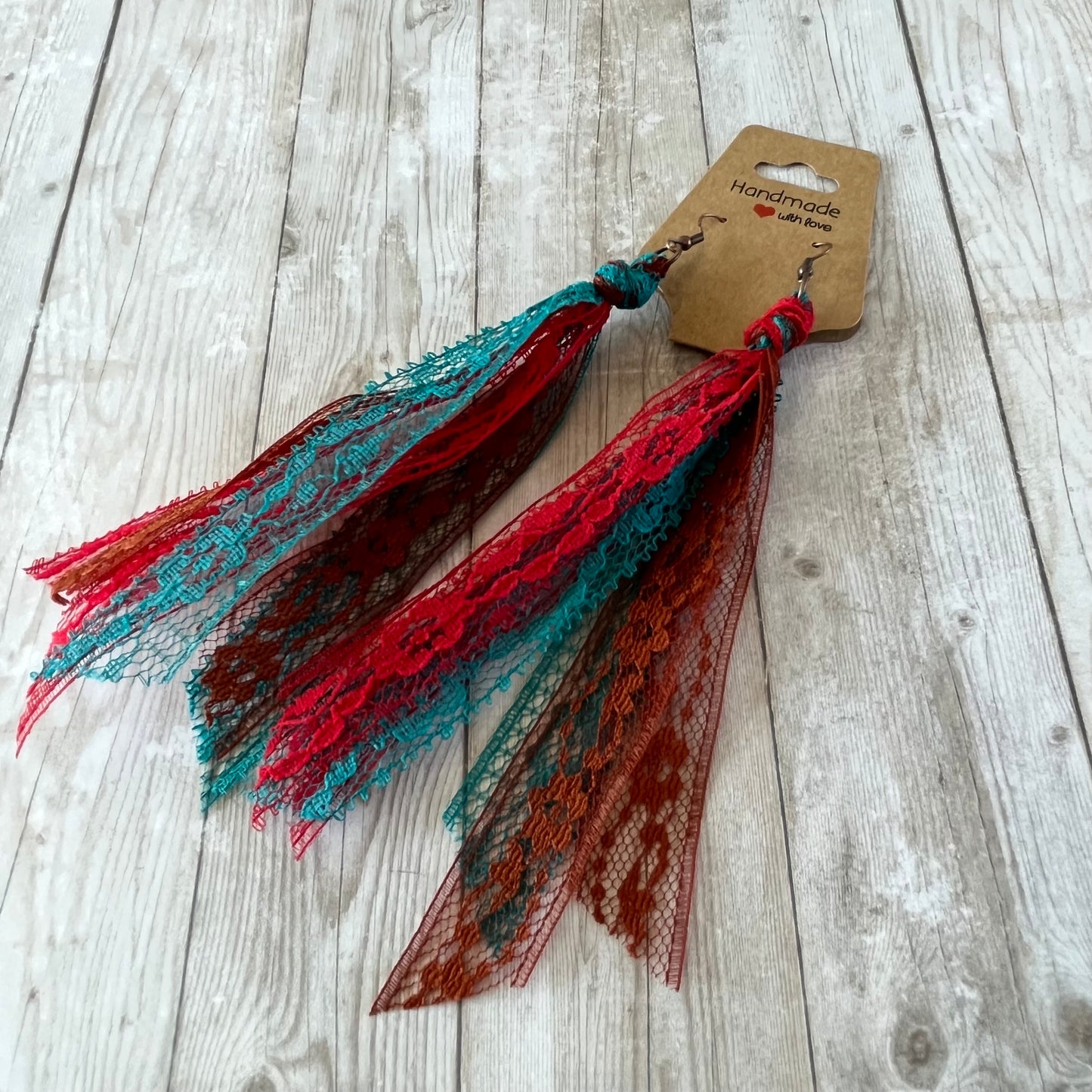 Cowboy Blend  Vintage Lace Tassel Earrings