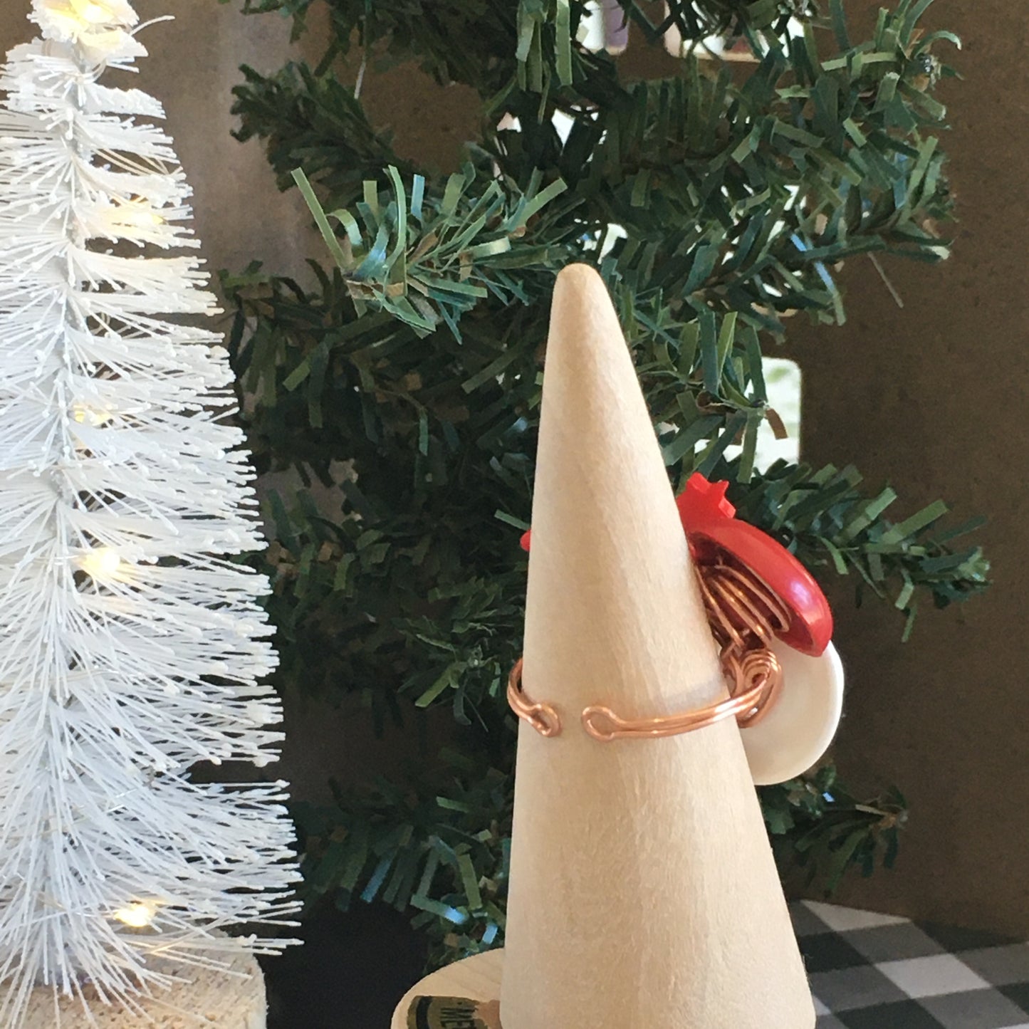 Christmas Button Ring - Christmas Tree