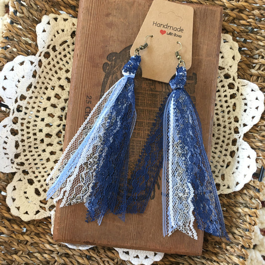 Sparkle Hanukkah Boho Vintage Lace Earrings Winter Holiday Collection