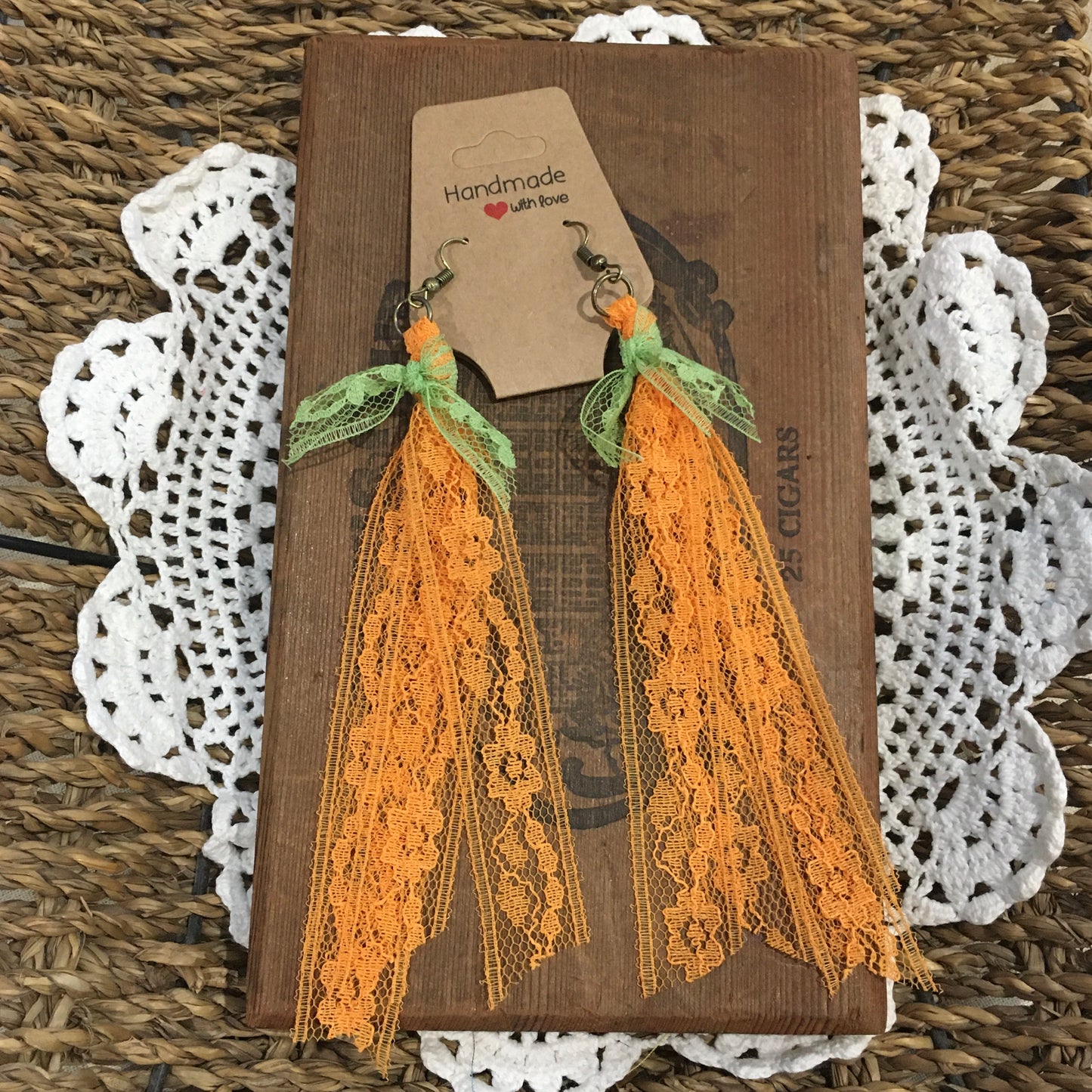 Little Pumpkin Boho Vintage Lace Earrings