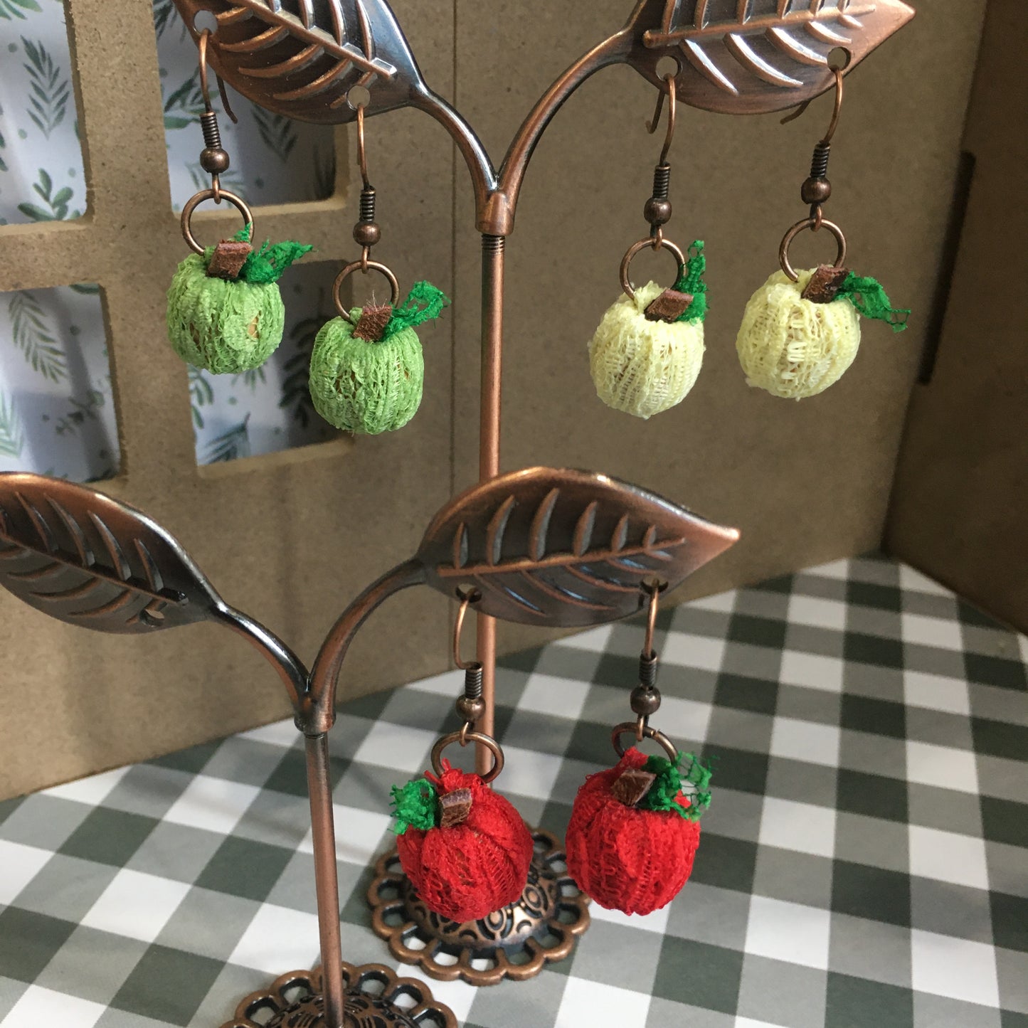 Apple Earrings 3 Color Collection Red, Yellow, and Green