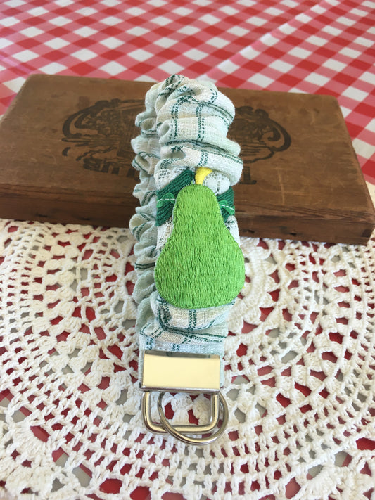 Pear Scrunchie Style Wristlet Keychain