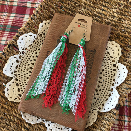 Traditional Christmas Boho Vintage Lace Earrings