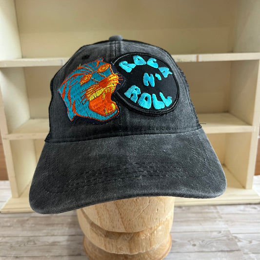 Aqua Cougar Rock N Roll Black Trucker Hat